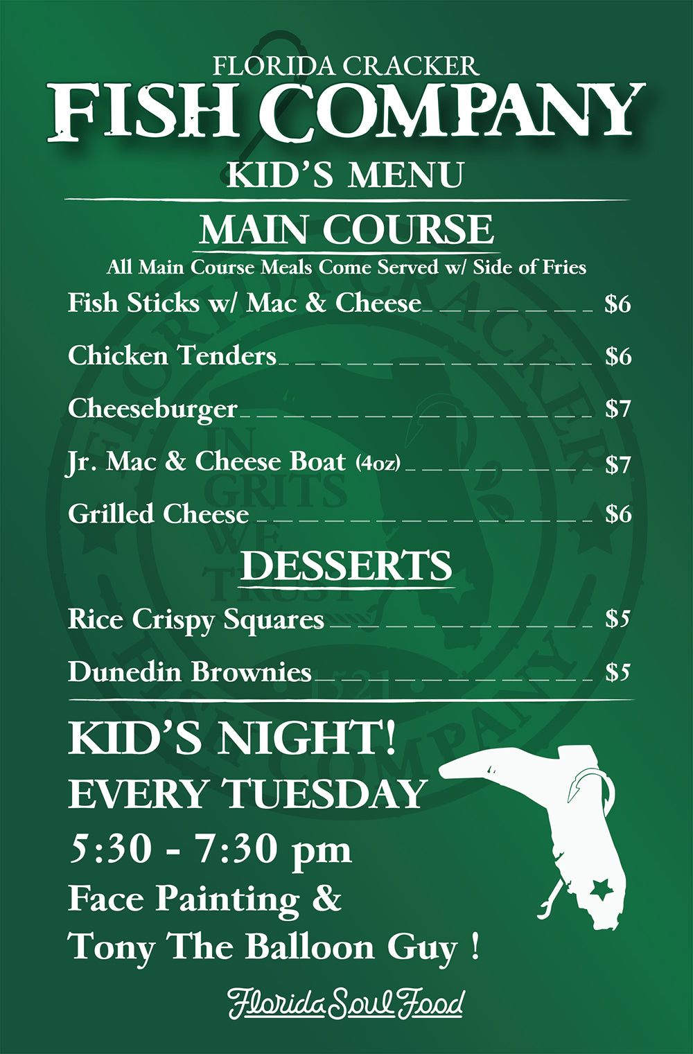 Our Menu Florida Cracker Fish Company   FC RESTAURANT Kids 1big 